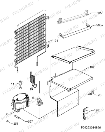 Взрыв-схема холодильника Zanussi ZFT710W1 - Схема узла Cooling system 017